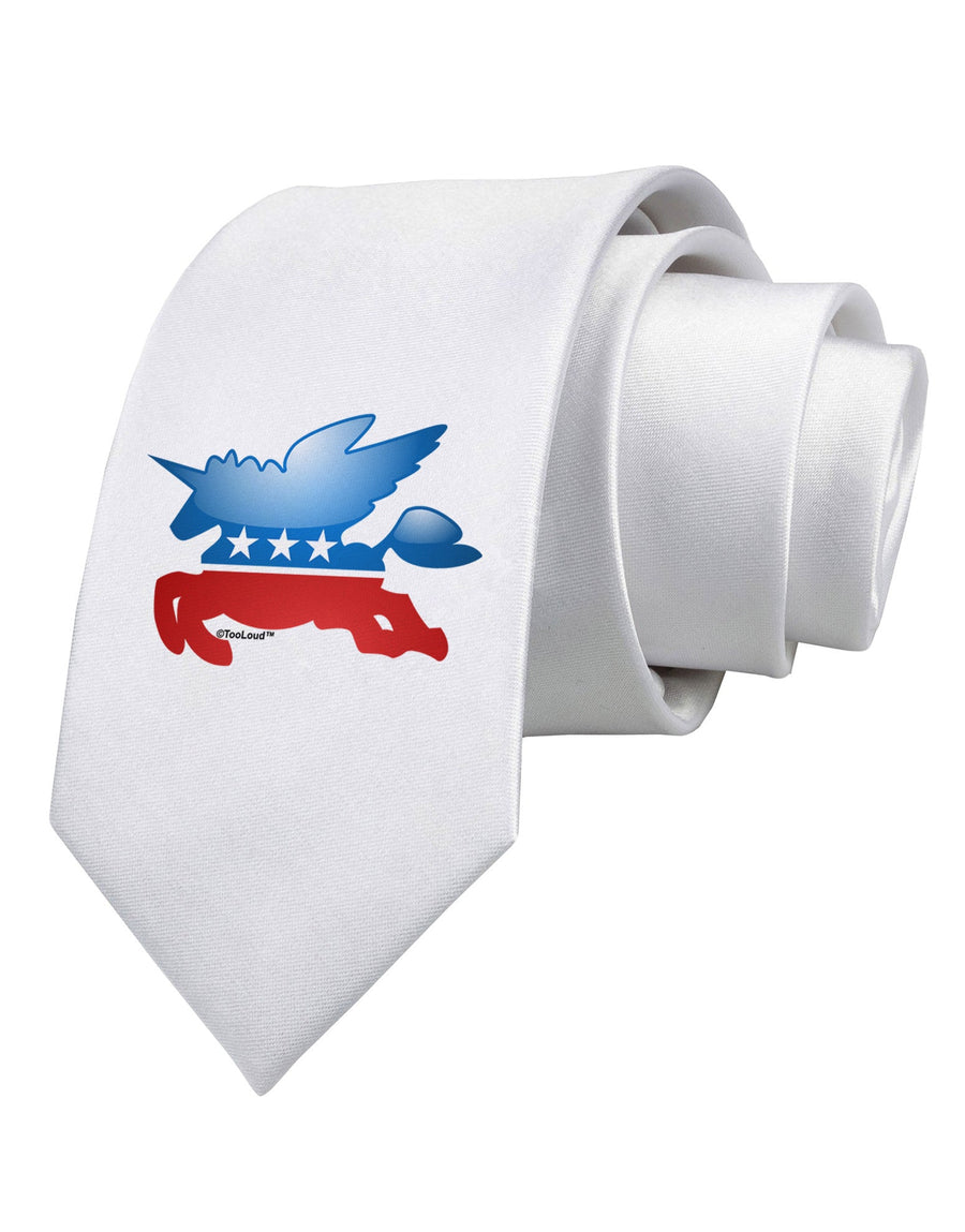 TooLoud Unicorn Political Symbol Printed White Necktie