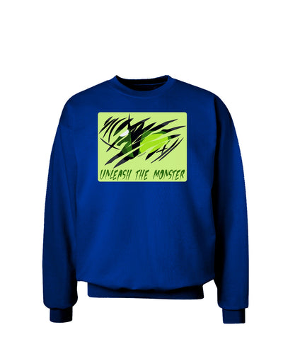 TooLoud Unleash The Monster Adult Dark Sweatshirt-Sweatshirts-TooLoud-Deep-Royal-Blue-Small-Davson Sales