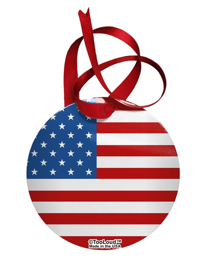 TooLoud USA Flag AOP Circular Metal Ornament All Over Print-Ornament-TooLoud-White-Davson Sales