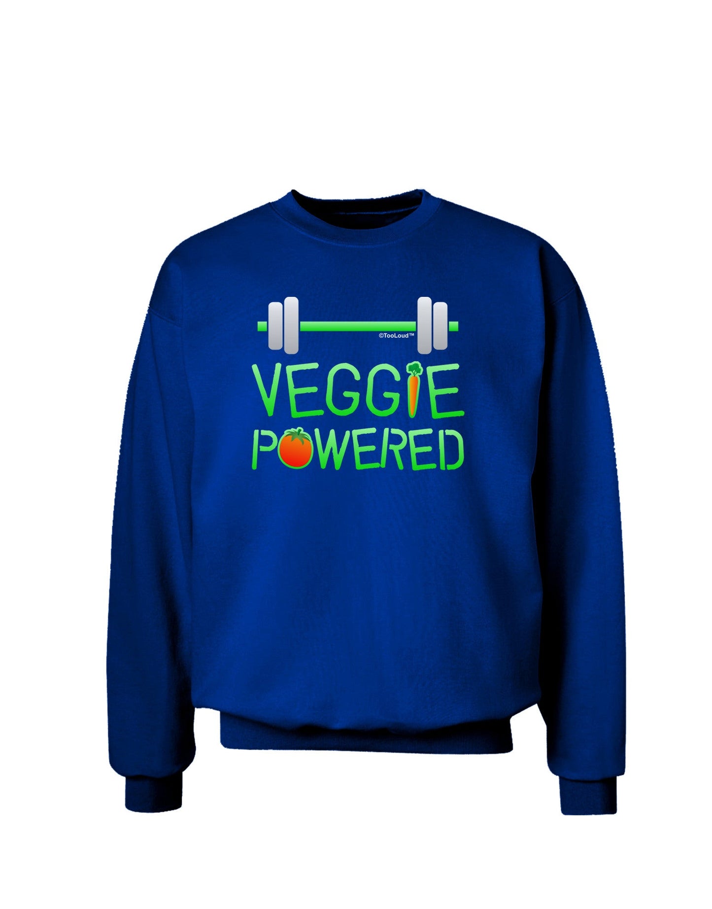 TooLoud Veggie Powered Adult Dark Sweatshirt-Sweatshirts-TooLoud-Deep-Royal-Blue-Small-Davson Sales