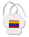 TooLoud Venezuela Flag Paw Print Shaped Ornament-Ornament-TooLoud-White-Davson Sales