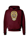 TooLoud Version 8 Gold Day of the Dead Calavera Dark Hoodie Sweatshirt-Hoodie-TooLoud-Maroon-Small-Davson Sales