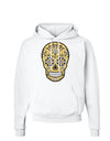 TooLoud Version 8 Gold Day of the Dead Calavera Hoodie Sweatshirt-Hoodie-TooLoud-White-Small-Davson Sales