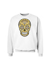 TooLoud Version 8 Gold Day of the Dead Calavera Sweatshirt-Sweatshirts-TooLoud-White-Small-Davson Sales