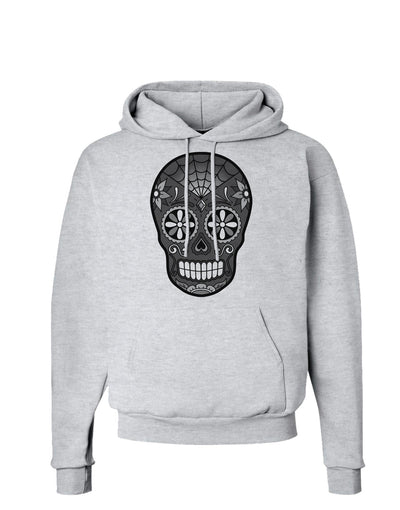 TooLoud Version 9 Black and White Day of the Dead Calavera Hoodie Sweatshirt-Hoodie-TooLoud-AshGray-Small-Davson Sales