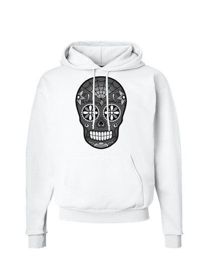 TooLoud Version 9 Black and White Day of the Dead Calavera Hoodie Sweatshirt-Hoodie-TooLoud-White-Small-Davson Sales