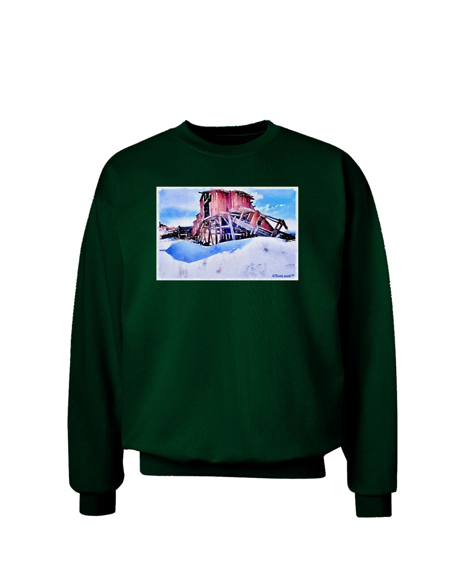 TooLoud Victor Mines Colorado Watercolor Adult Dark Sweatshirt-Sweatshirts-TooLoud-Deep-Forest-Green-Small-Davson Sales