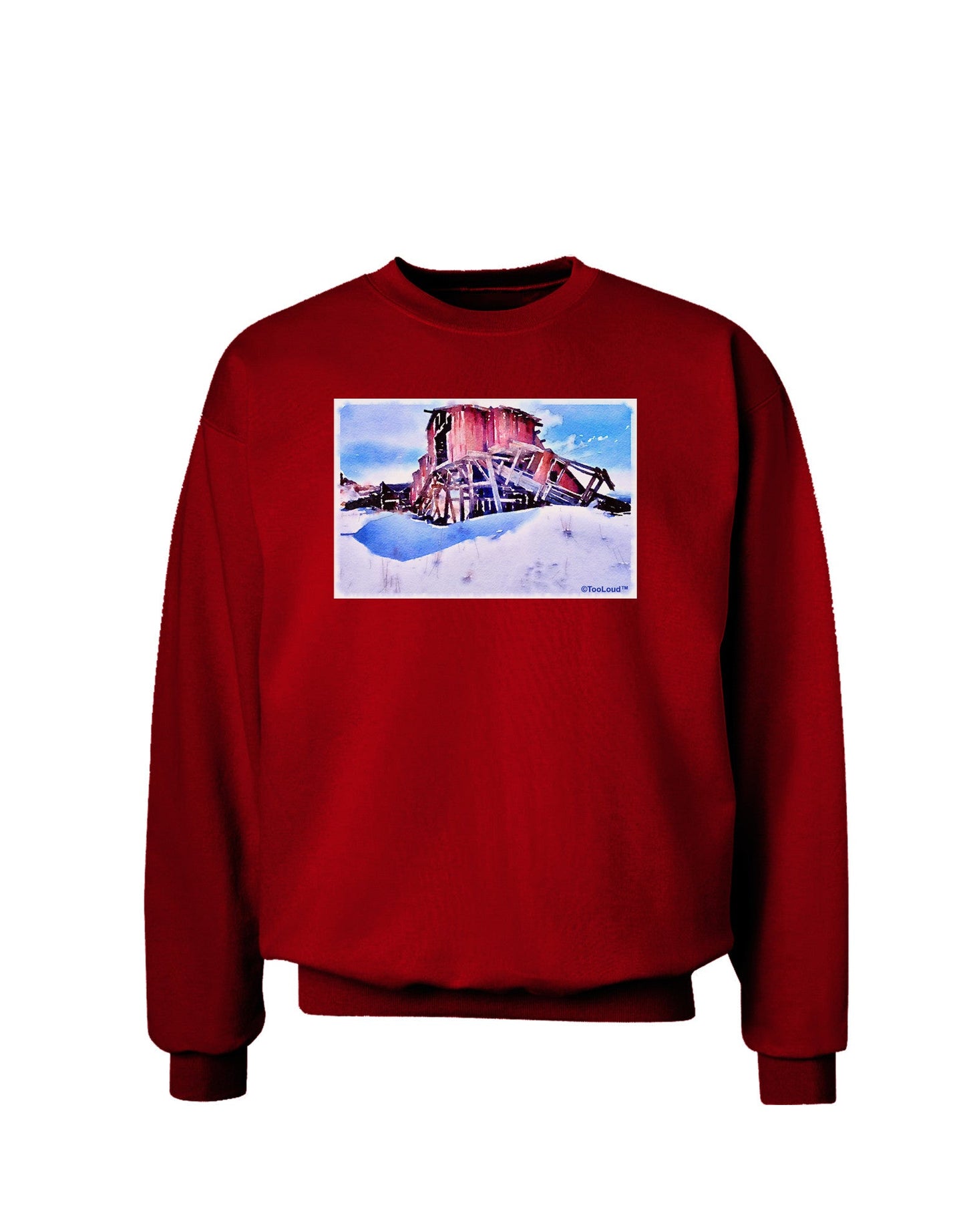 TooLoud Victor Mines Colorado Watercolor Adult Dark Sweatshirt-Sweatshirts-TooLoud-Deep-Red-Small-Davson Sales