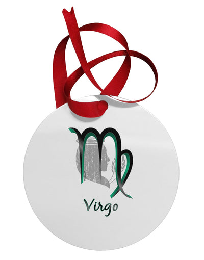 TooLoud Virgo Symbol Circular Metal Ornament-Ornament-TooLoud-White-Davson Sales