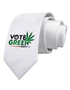 TooLoud Vote Green Party - Marijuana Printed White Necktie