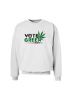 TooLoud Vote Green Party - Marijuana Sweatshirt-Sweatshirts-TooLoud-White-Small-Davson Sales