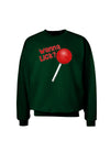 TooLoud Wanna Lick Lollipop Adult Dark Sweatshirt-Sweatshirts-TooLoud-Deep-Forest-Green-Small-Davson Sales