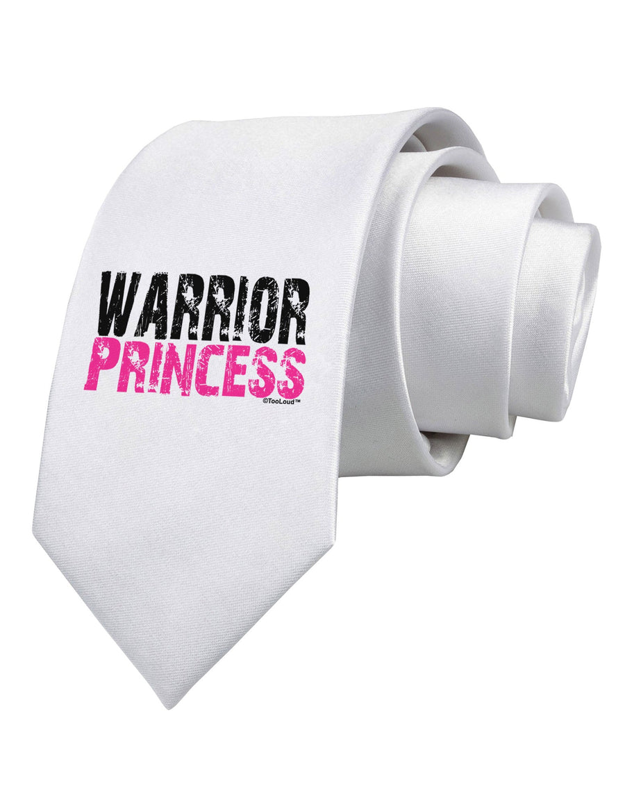 TooLoud Warrior Princess Pink Printed White Necktie