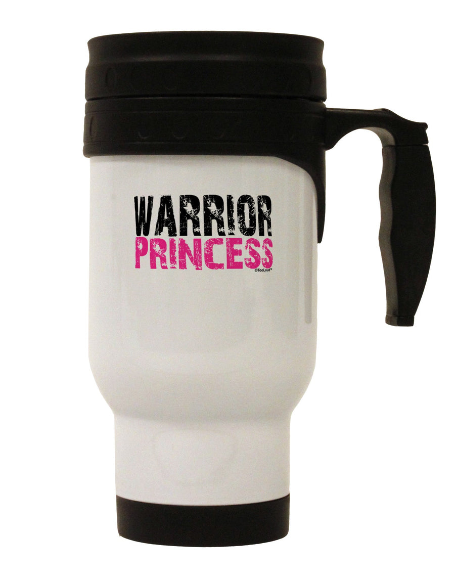 TooLoud Warrior Princess Pink Stainless Steel 14oz Travel Mug-Travel Mugs-TooLoud-White-Davson Sales