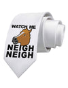 TooLoud Watch Me Neigh Neigh Printed White Necktie