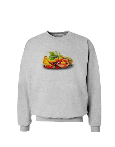 TooLoud Watercolor Fruit Bowl 1 Sweatshirt-Sweatshirts-TooLoud-AshGray-Small-Davson Sales