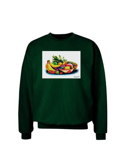 TooLoud Watercolor Fruit Bowl 3 Adult Dark Sweatshirt-Sweatshirts-TooLoud-Deep-Forest-Green-Small-Davson Sales