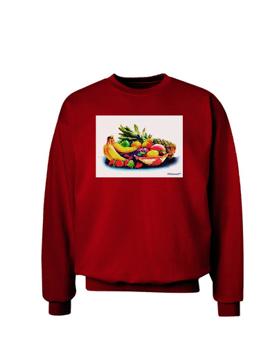 TooLoud Watercolor Fruit Bowl 3 Adult Dark Sweatshirt-Sweatshirts-TooLoud-Deep-Red-Small-Davson Sales