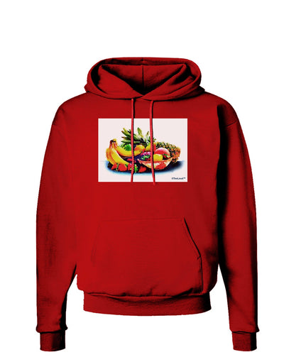 TooLoud Watercolor Fruit Bowl 3 Dark Hoodie Sweatshirt-Hoodie-TooLoud-Red-Small-Davson Sales