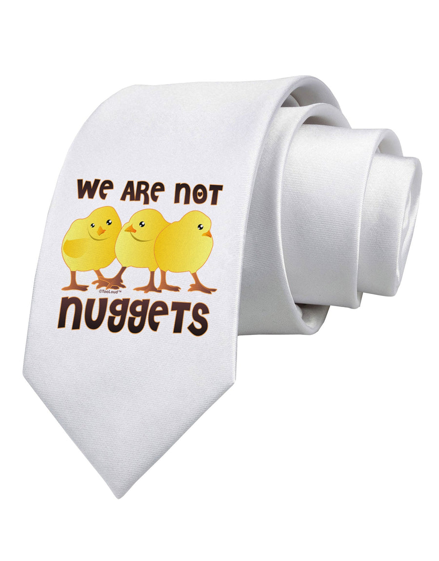 TooLoud We Are Not Nuggets Printed White Necktie