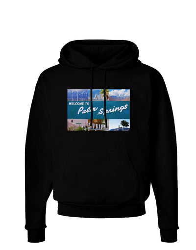 TooLoud Welcome to Palm Springs Collage Dark Hoodie Sweatshirt-Hoodie-TooLoud-Black-Small-Davson Sales