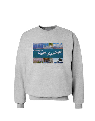 TooLoud Welcome to Palm Springs Collage Sweatshirt-Sweatshirts-TooLoud-AshGray-Small-Davson Sales