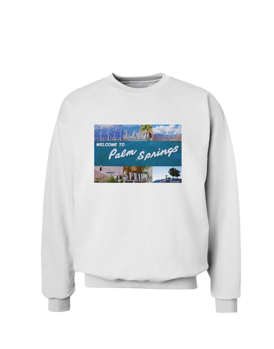 TooLoud Welcome to Palm Springs Collage Sweatshirt-Sweatshirts-TooLoud-White-Small-Davson Sales