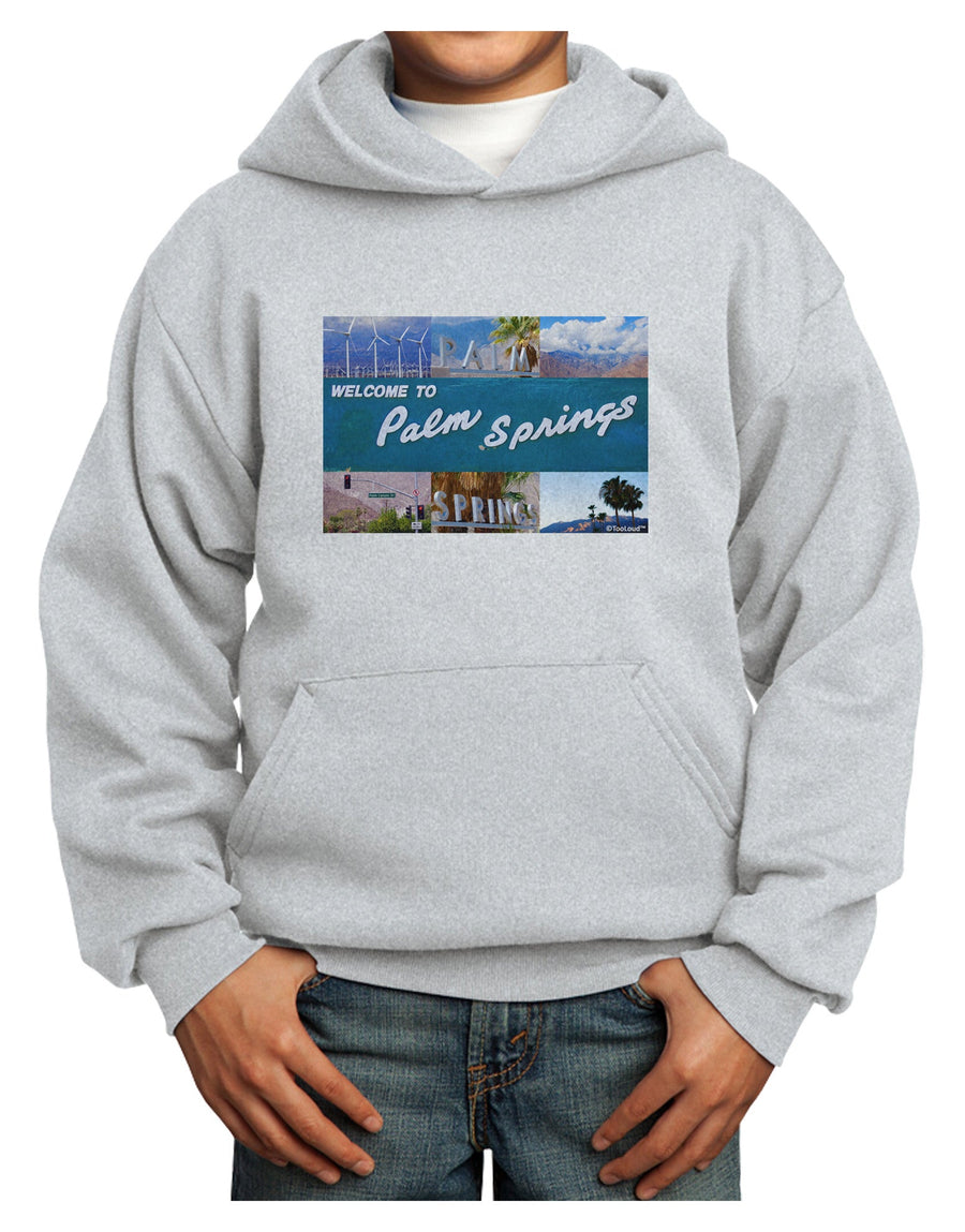 TooLoud Welcome to Palm Springs Collage Youth Hoodie Pullover Sweatshirt-Youth Hoodie-TooLoud-White-XS-Davson Sales