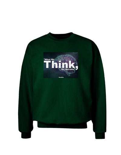 TooLoud What We Think Buddha Adult Dark Sweatshirt-Sweatshirts-TooLoud-Deep-Forest-Green-Small-Davson Sales