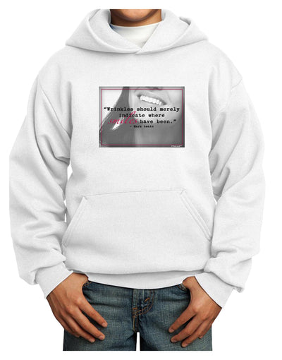 TooLoud Where Smiles Mark Twain Youth Hoodie Pullover Sweatshirt-Youth Hoodie-TooLoud-White-XS-Davson Sales