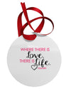 TooLoud Where There Is Love Gandhi Circular Metal Ornament-Ornament-TooLoud-White-Davson Sales