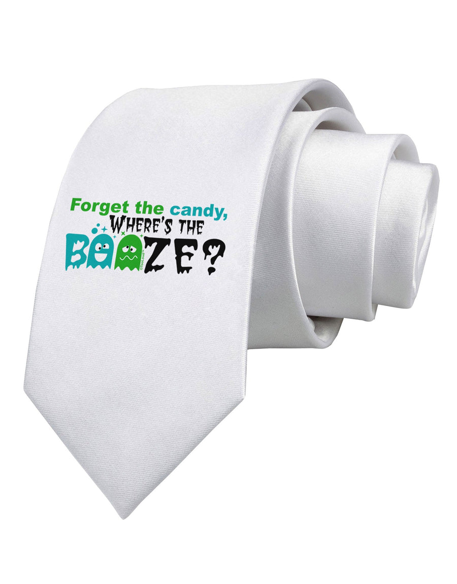 TooLoud Where's The Booze Printed White Necktie