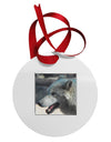 TooLoud White Wolf Face Circular Metal Ornament-Ornament-TooLoud-White-Davson Sales