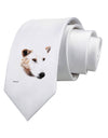 TooLoud White Wolf Head Cutout Printed White Necktie