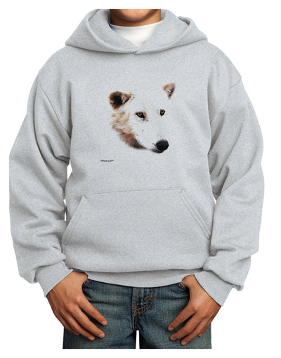 TooLoud White Wolf Head Cutout Youth Hoodie Pullover Sweatshirt