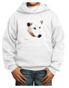 TooLoud White Wolf Head Cutout Youth Hoodie Pullover Sweatshirt