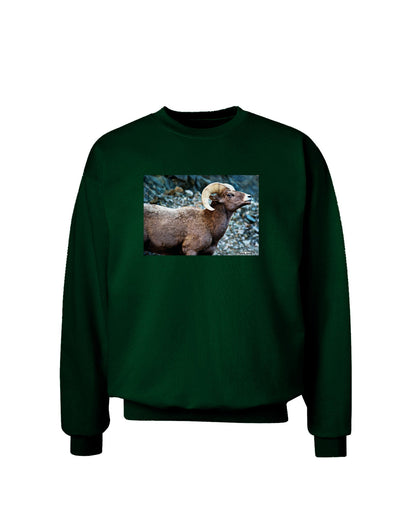 TooLoud Wide Eyed Big Horn Adult Dark Sweatshirt-Sweatshirts-TooLoud-Deep-Forest-Green-Small-Davson Sales