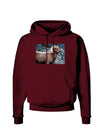 TooLoud Wide Eyed Big Horn Dark Hoodie Sweatshirt-Hoodie-TooLoud-Maroon-Small-Davson Sales