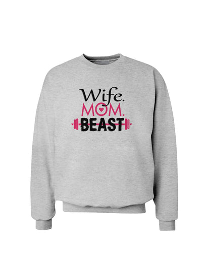 TooLoud Wife Mom Beast Sweatshirt-Sweatshirts-TooLoud-AshGray-Small-Davson Sales