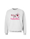 TooLoud Wine Is My Valentine Sweatshirt-Sweatshirts-TooLoud-White-Small-Davson Sales