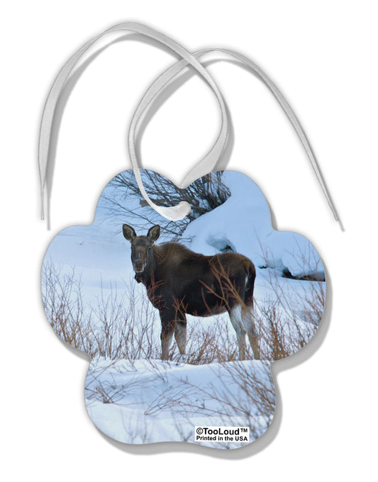TooLoud Winter Scene All-Over-Print Paw Print Shaped Ornament All Over Print-Ornament-TooLoud-White-Davson Sales