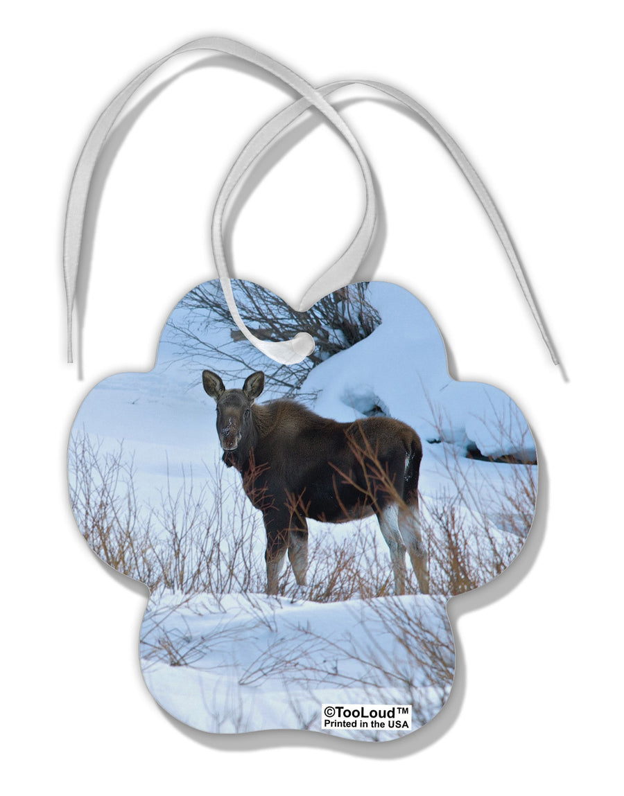 TooLoud Winter Scene All-Over-Print Paw Print Shaped Ornament All Over Print-Ornament-TooLoud-White-Davson Sales