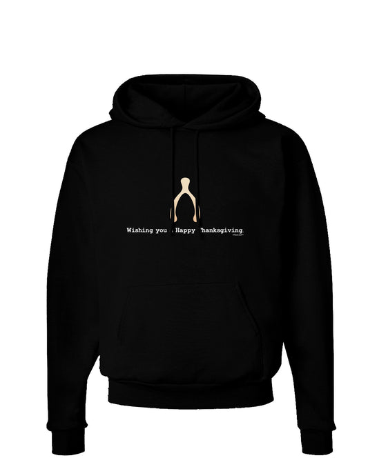 TooLoud Wishing You a Happy Thanksgiving Wishbone Dark Hoodie Sweatshirt-Hoodie-TooLoud-Black-Small-Davson Sales