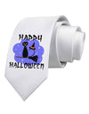 TooLoud Witch Cat Printed White Necktie