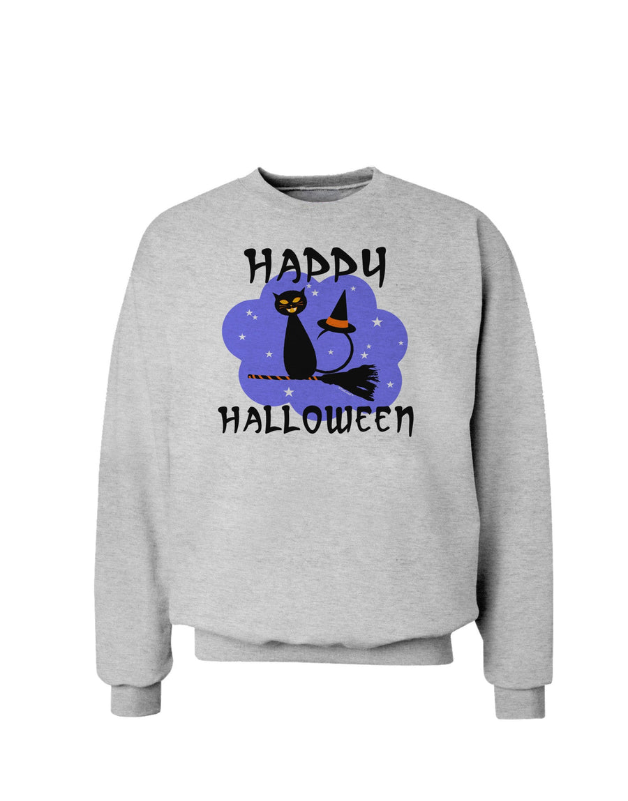 TooLoud Witch Cat Sweatshirt-Sweatshirts-TooLoud-White-Small-Davson Sales