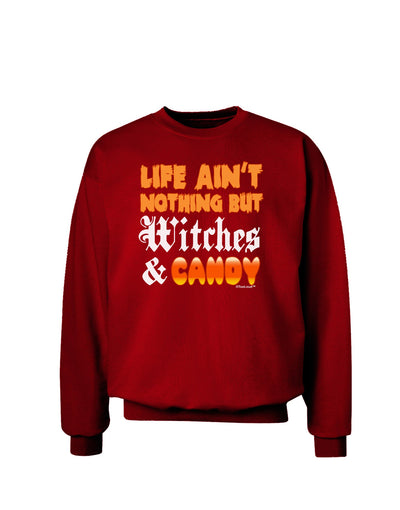 TooLoud Witches and Candy Color Adult Dark Sweatshirt-Sweatshirts-TooLoud-Deep-Red-Small-Davson Sales