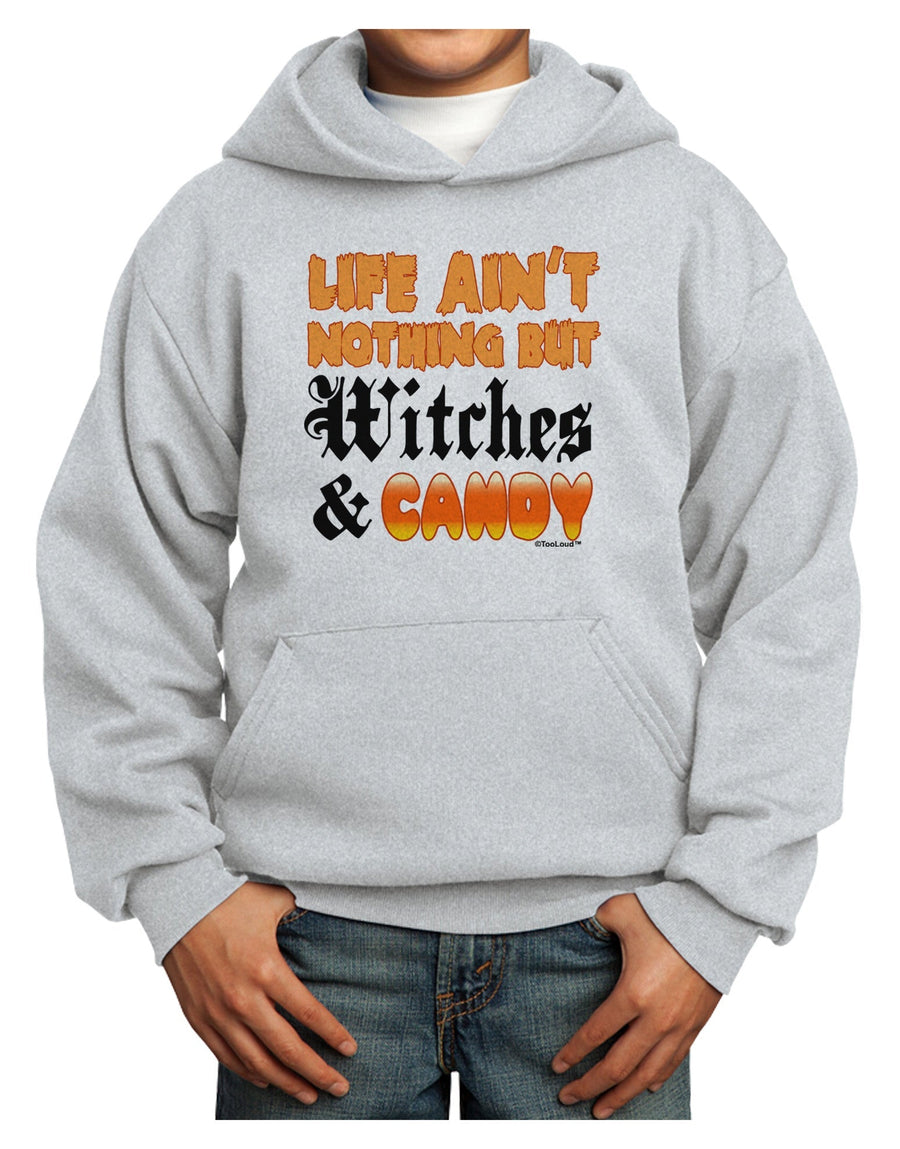 TooLoud Witches and Candy Color Youth Hoodie Pullover Sweatshirt-Youth Hoodie-TooLoud-White-XS-Davson Sales