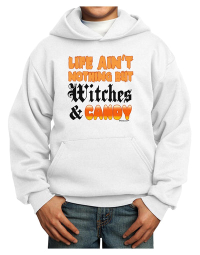 TooLoud Witches and Candy Color Youth Hoodie Pullover Sweatshirt-Youth Hoodie-TooLoud-White-XS-Davson Sales