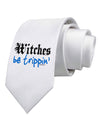 TooLoud Witches Be Trippin Blue Printed White Necktie