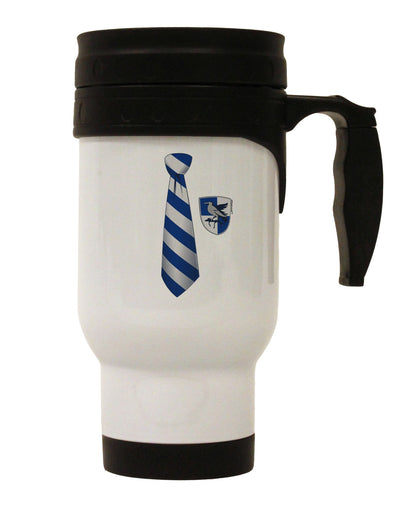 TooLoud Wizard Tie Blue and Silver Stainless Steel 14oz Travel Mug-Travel Mugs-TooLoud-White-Davson Sales